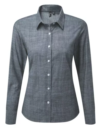 Premier PR345 NŐI HOSSZÚ UJJÚ STRUKTURÁLT PAMUT CHAMBRAY ING XS
