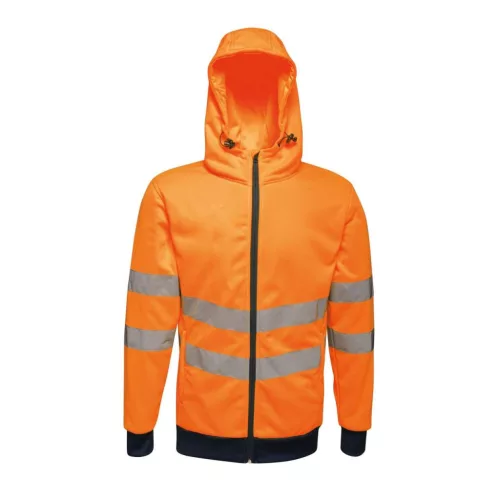 Regatta RETRA471 HI-VIS PRO VÉGIG CIPZÁRAS KAPUCNIS DZSEKI 2XL