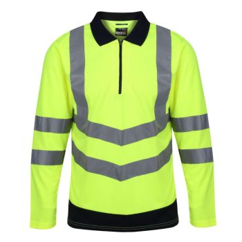 Regatta RETRS192 PRO HI-VIS LS POLO SHIRT 2XL