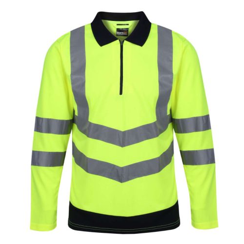 Regatta RETRS192 PRO HI-VIS LS POLO SHIRT 2XL