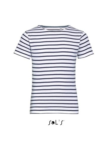 SOL'S SO01400 SOL'S MILES KIDS' - ROUND NECK STRIPED T-SHIRT 6A