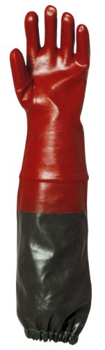 Mártott PVC kesztyű, bordó, sav-, lúg-, olajálló, 65 cm _10