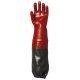 Mártott PVC kesztyű, bordó, sav-, lúg-, olajálló, 65 cm _10