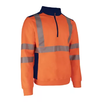 FRISS Sweat thermique Orange HV Marine taille L