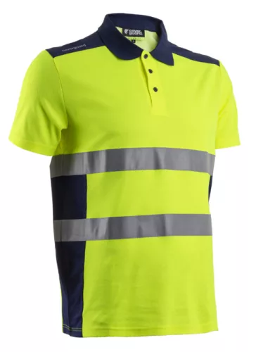 OKI FLUO SÁRGA/SÖTÉTKÉK RÖVID UJJÚ GALLÉROS PÓLÓ_3XL