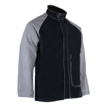 SPARKS Veste cuir dos coton Noir/Gris_M