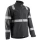 VIGILE FEKETE SOFTSHELL DZSEKI FÉNYVISSZAVERŐ CSÍKKAL_XL