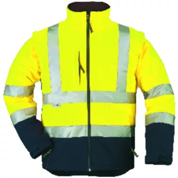 Veste Softshell hi-viz jaune/marine, manch amov. S classe 2