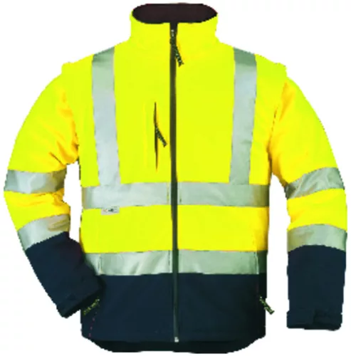 Veste Softshell hi-viz jaune/marine, manch amov. M classe 3
