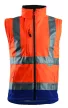 Veste Softshell hi-viz orange/marine, manch amov. XXL