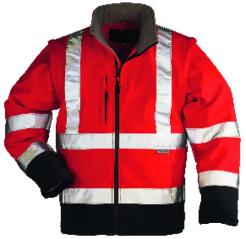 Veste Softshell STATION 2/1 rougeHV/marine - L