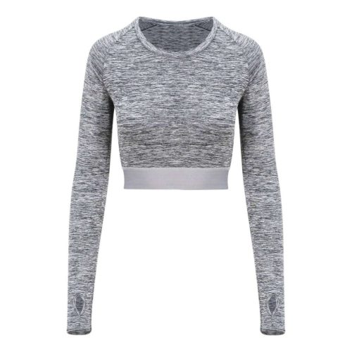 Just Cool JC039 WOMEN'S LONG SLEEVE CROP T L