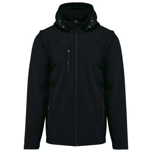 Kariban KA422 UNISEX 3-LAYER SOFTSHELL HOODED JACKET WITH REMOVABLE SLEEVES 3XL
