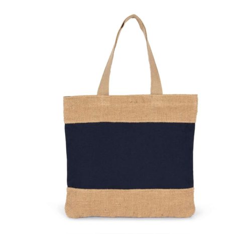 Kimood KI0294 SHOPPING BAG IN COTTON AND WOVEN JUTE THREADS U