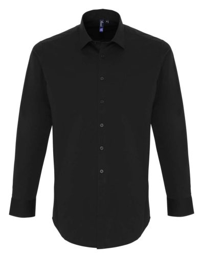 Premier PR244 MEN'S STRETCH-FIT COTTON POPLIN LONG SLEEVE SHIRT L