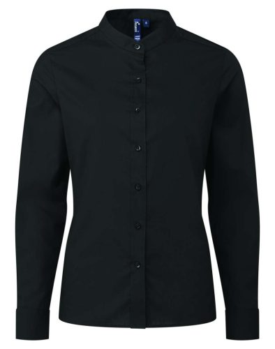 Premier PR358 WOMEN’S BANDED COLLAR 'GRANDAD' SHIRT S